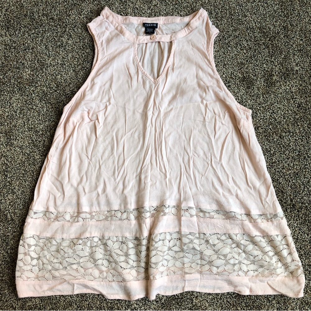 CLEARANCE 4/$15 Torrid Lace Inset Sleeveless Tank Top Sz 0